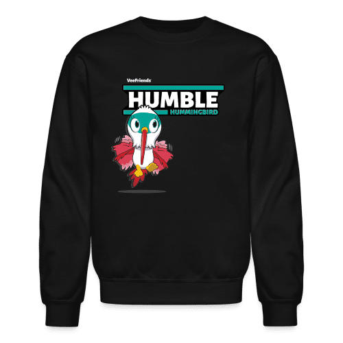 Humble Hummingbird Character Comfort Adult Crewneck Sweatshirt - black