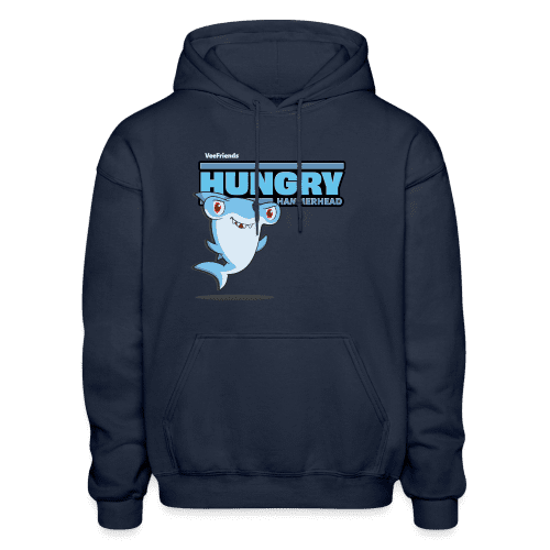 Hungry Hammerhead Character Comfort Adult Hoodie - navy