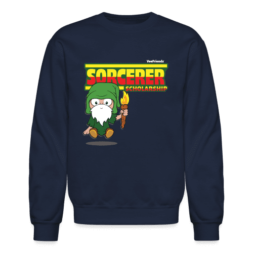 Sorcerer Scholarship Character Comfort Adult Crewneck Sweatshirt - navy