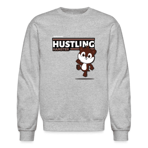 Hustling Hamster Character Comfort Adult Crewneck Sweatshirt - heather gray