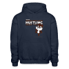 Hustling Hamster Character Comfort Adult Hoodie - navy