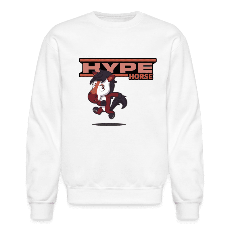 Hype Horse Character Comfort Adult Crewneck Sweatshirt - white