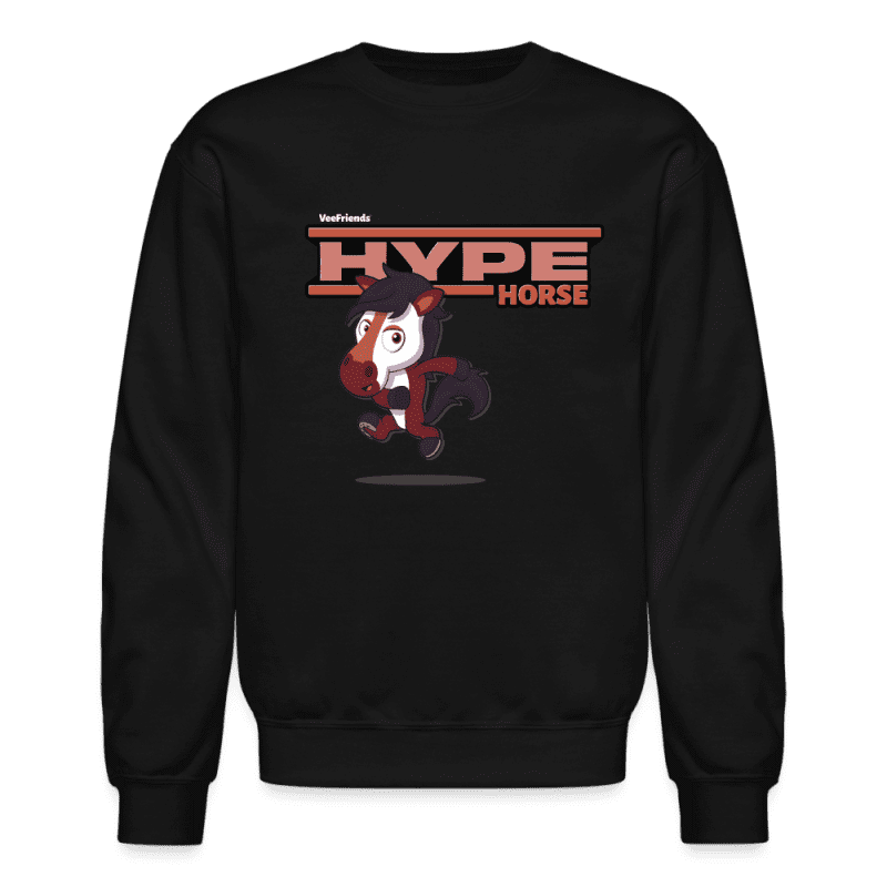 Hype Horse Character Comfort Adult Crewneck Sweatshirt - black