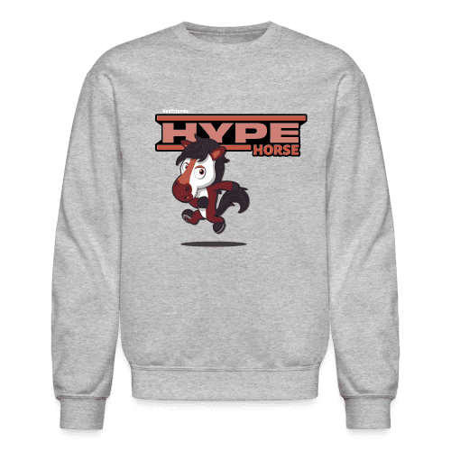 Hype Horse Character Comfort Adult Crewneck Sweatshirt - heather gray