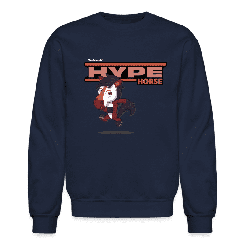 Hype Horse Character Comfort Adult Crewneck Sweatshirt - navy