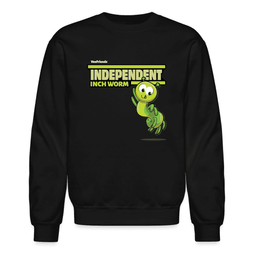 Independent Inch Worm Character Comfort Adult Crewneck Sweatshirt - black