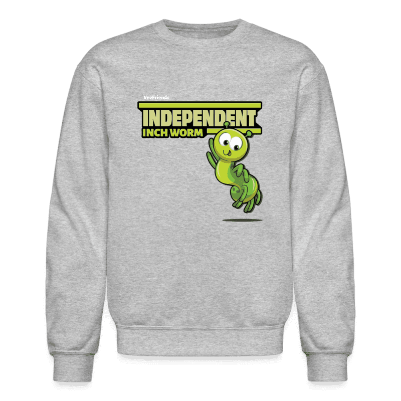 Independent Inch Worm Character Comfort Adult Crewneck Sweatshirt - heather gray