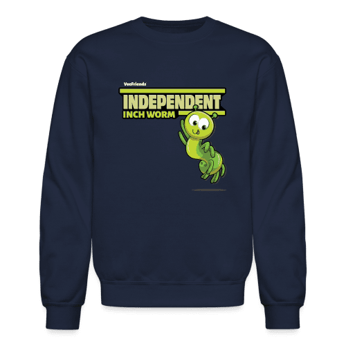 Independent Inch Worm Character Comfort Adult Crewneck Sweatshirt - navy