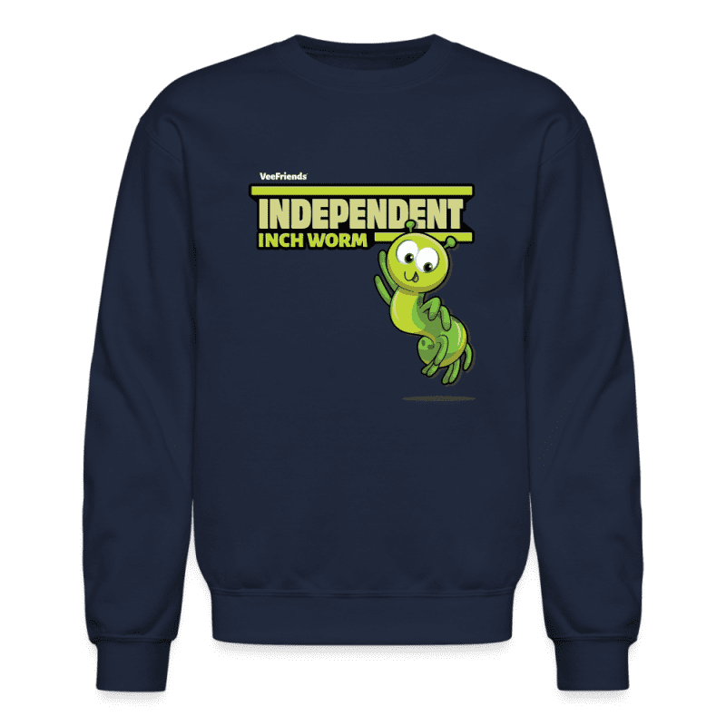 Independent Inch Worm Character Comfort Adult Crewneck Sweatshirt - navy