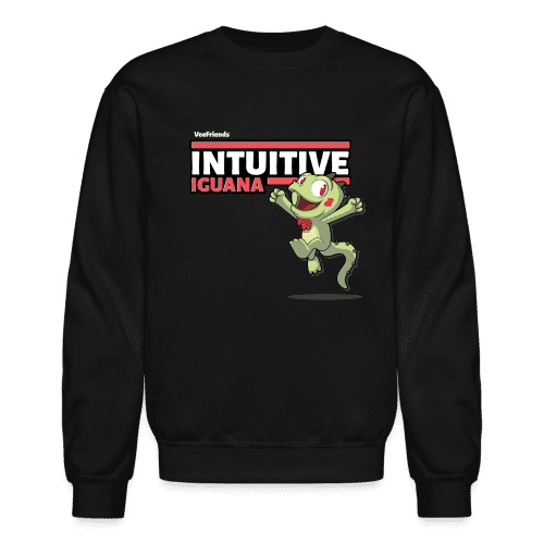 Intuitive Iguana Character Comfort Adult Crewneck Sweatshirt - black