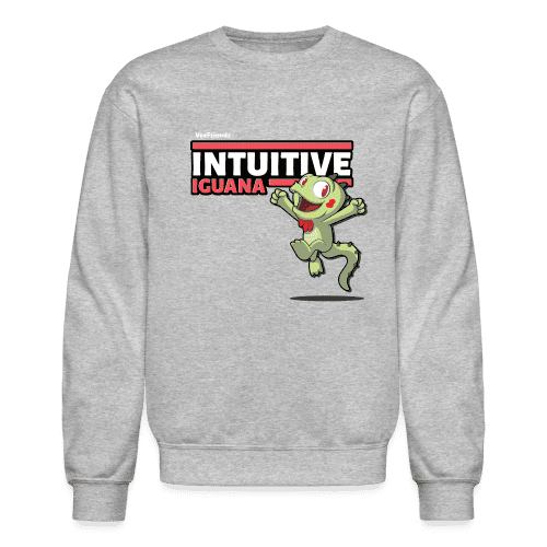 Intuitive Iguana Character Comfort Adult Crewneck Sweatshirt - heather gray