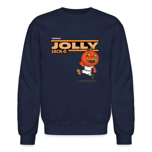 Jolly Jack-O Character Comfort Adult Crewneck Sweatshirt - navy