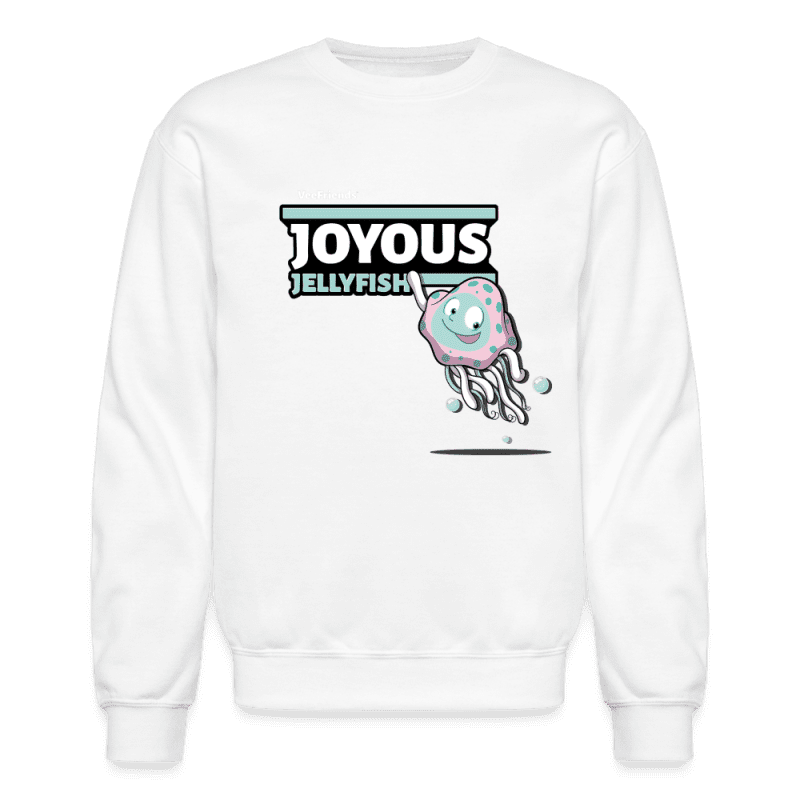 Joyous Jellyfish Character Comfort Adult Crewneck Sweatshirt - white