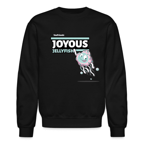 Joyous Jellyfish Character Comfort Adult Crewneck Sweatshirt - black