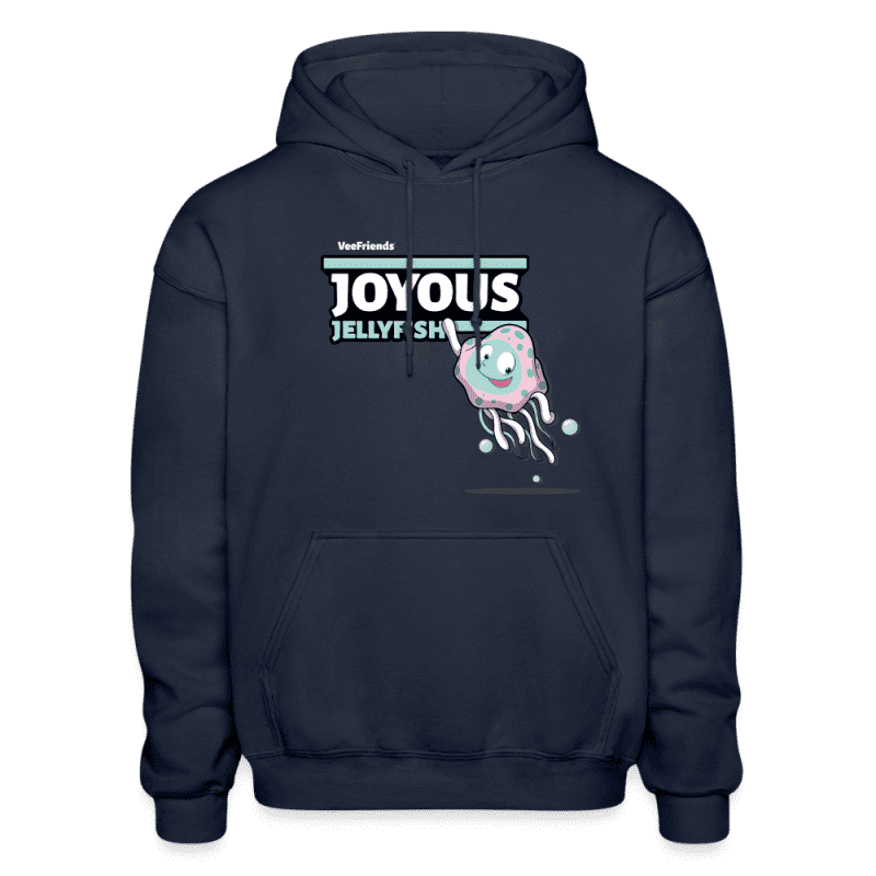 Joyous Jellyfish Character Comfort Adult Hoodie - navy