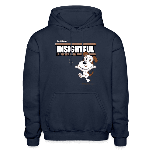 Insightful Irish Terrier Character Comfort Adult Hoodie - navy