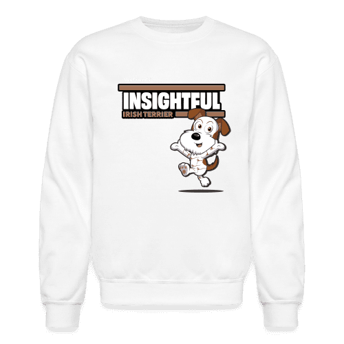 Insightful Irish Terrier Character Comfort Adult Crewneck Sweatshirt - white