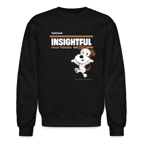 Insightful Irish Terrier Character Comfort Adult Crewneck Sweatshirt - black