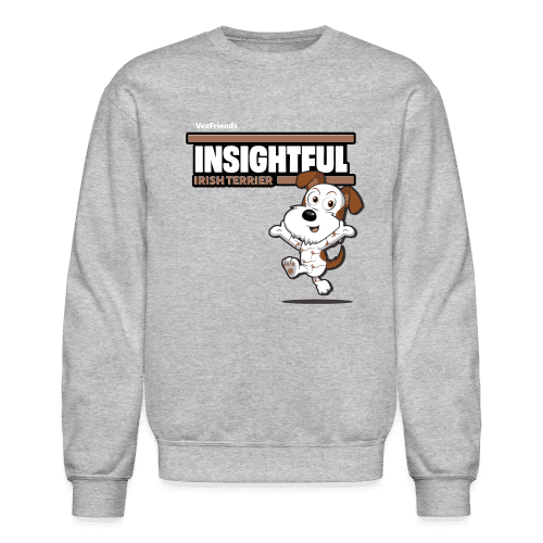 Insightful Irish Terrier Character Comfort Adult Crewneck Sweatshirt - heather gray