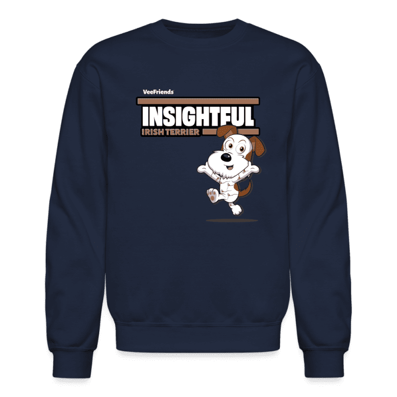 Insightful Irish Terrier Character Comfort Adult Crewneck Sweatshirt - navy