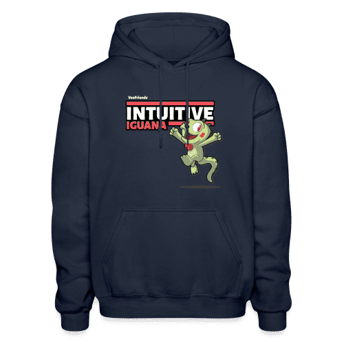 Intuitive Iguana Character Comfort Adult Hoodie - navy