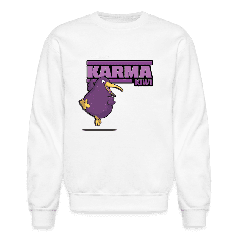 Karma Kiwi Character Comfort Adult Crewneck Sweatshirt - white