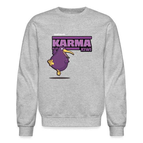 Karma Kiwi Character Comfort Adult Crewneck Sweatshirt - heather gray