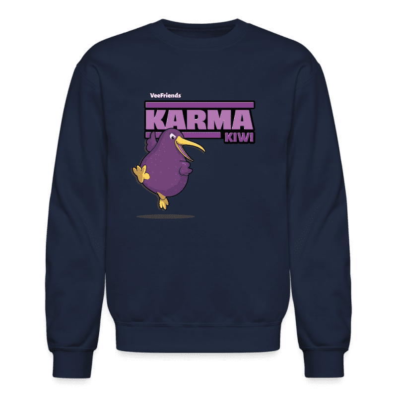 Karma Kiwi Character Comfort Adult Crewneck Sweatshirt - navy