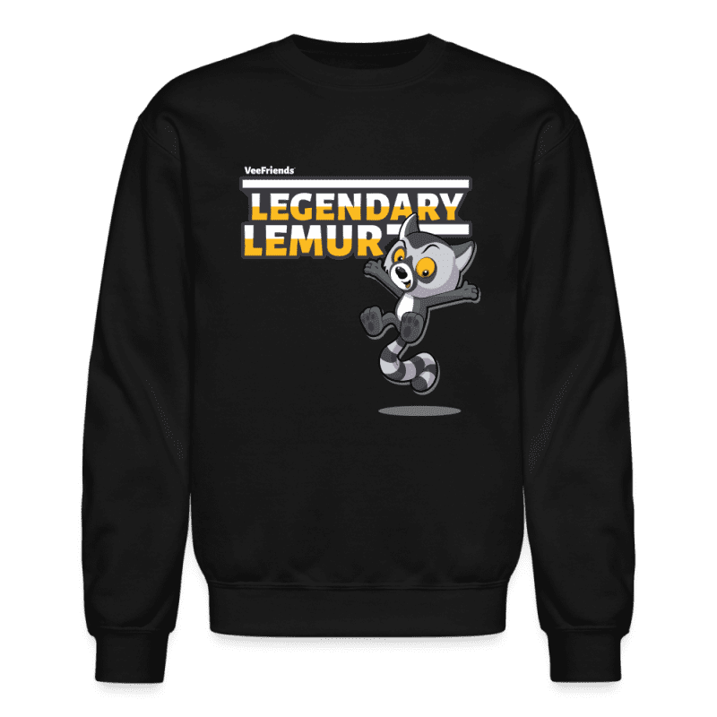 Legendary Lemur Character Comfort Adult Crewneck Sweatshirt - black