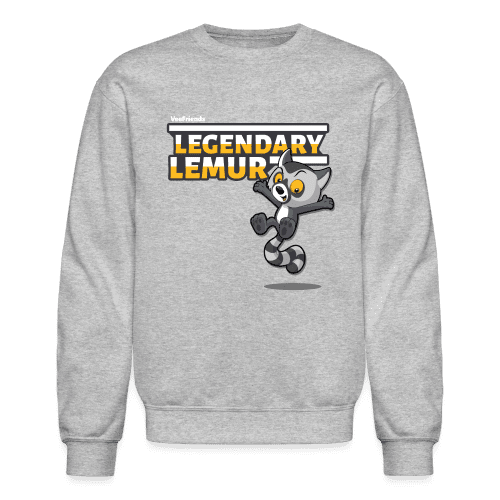 Legendary Lemur Character Comfort Adult Crewneck Sweatshirt - heather gray