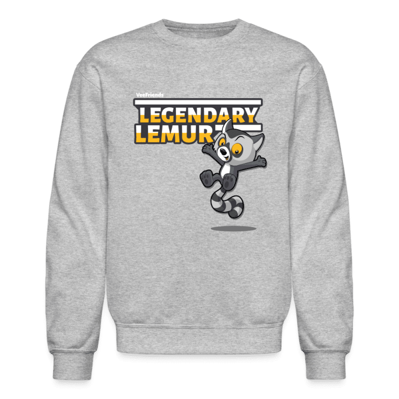 Legendary Lemur Character Comfort Adult Crewneck Sweatshirt - heather gray