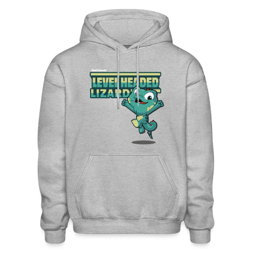 Level Headed Lizard Character Comfort Adult Hoodie - heather gray