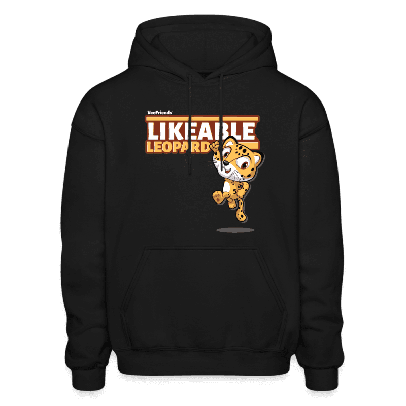 Likeable Leopard Character Comfort Adult Hoodie - black