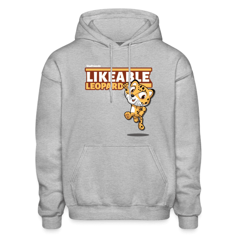 Likeable Leopard Character Comfort Adult Hoodie - heather gray