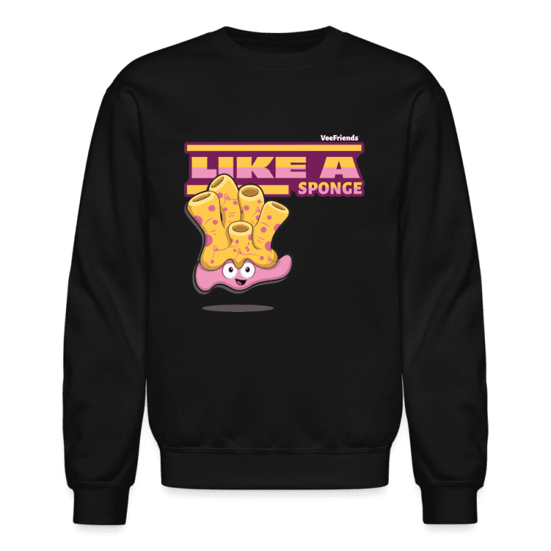 Like A Sponge Character Comfort Adult Crewneck Sweatshirt - black