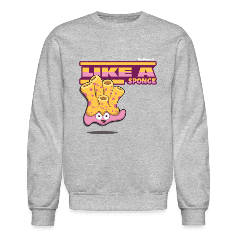 Like A Sponge Character Comfort Adult Crewneck Sweatshirt - heather gray