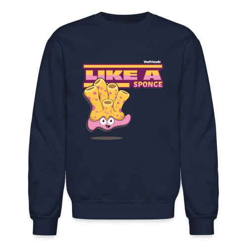 Like A Sponge Character Comfort Adult Crewneck Sweatshirt - navy