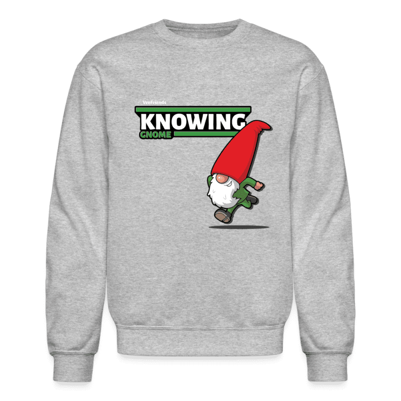 Knowing Gnome Character Comfort Adult Crewneck Sweatshirt - heather gray