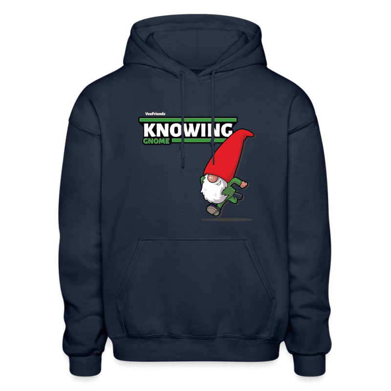 Knowing Gnome Character Comfort Adult Hoodie - navy