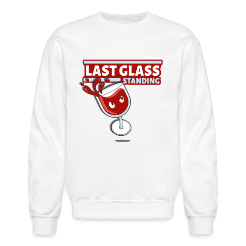 Last Glass Standing Character Comfort Adult Crewneck Sweatshirt - white