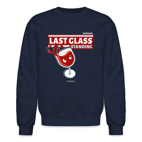 Last Glass Standing Character Comfort Adult Crewneck Sweatshirt - navy