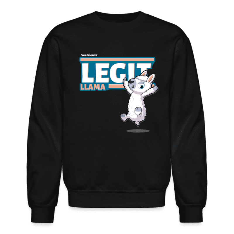 Legit Llama Character Comfort Adult Crewneck Sweatshirt - black