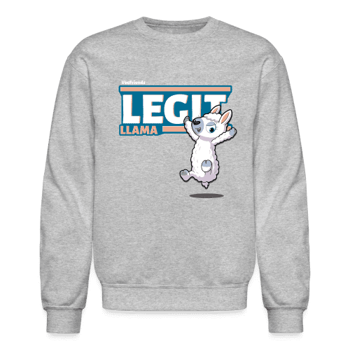 Legit Llama Character Comfort Adult Crewneck Sweatshirt - heather gray