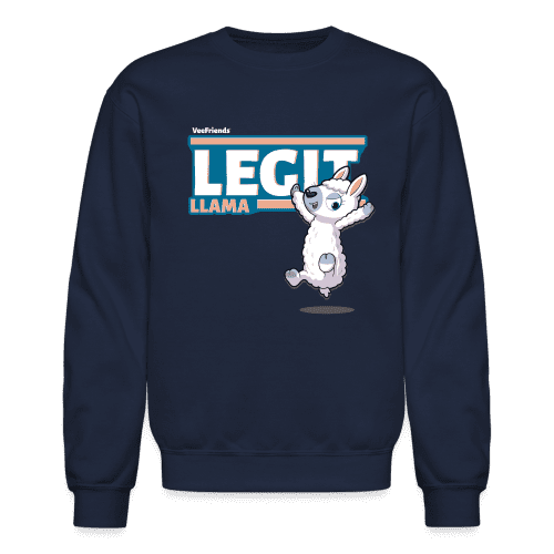 Legit Llama Character Comfort Adult Crewneck Sweatshirt - navy