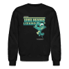 Level Headed Lizard Character Comfort Adult Crewneck Sweatshirt - black