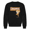 Likeable Leopard Character Comfort Adult Crewneck Sweatshirt - black