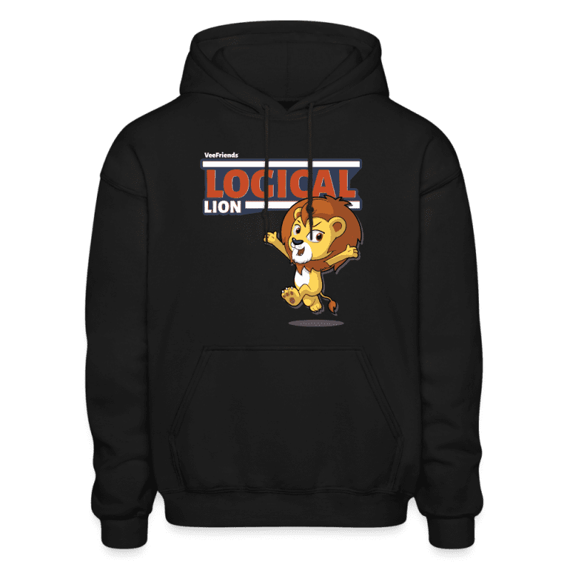 Logical Lion Character Comfort Adult Hoodie - black