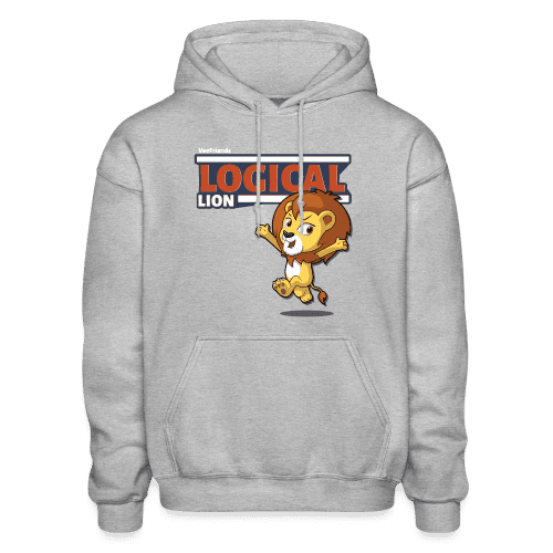 Logical Lion Character Comfort Adult Hoodie - heather gray