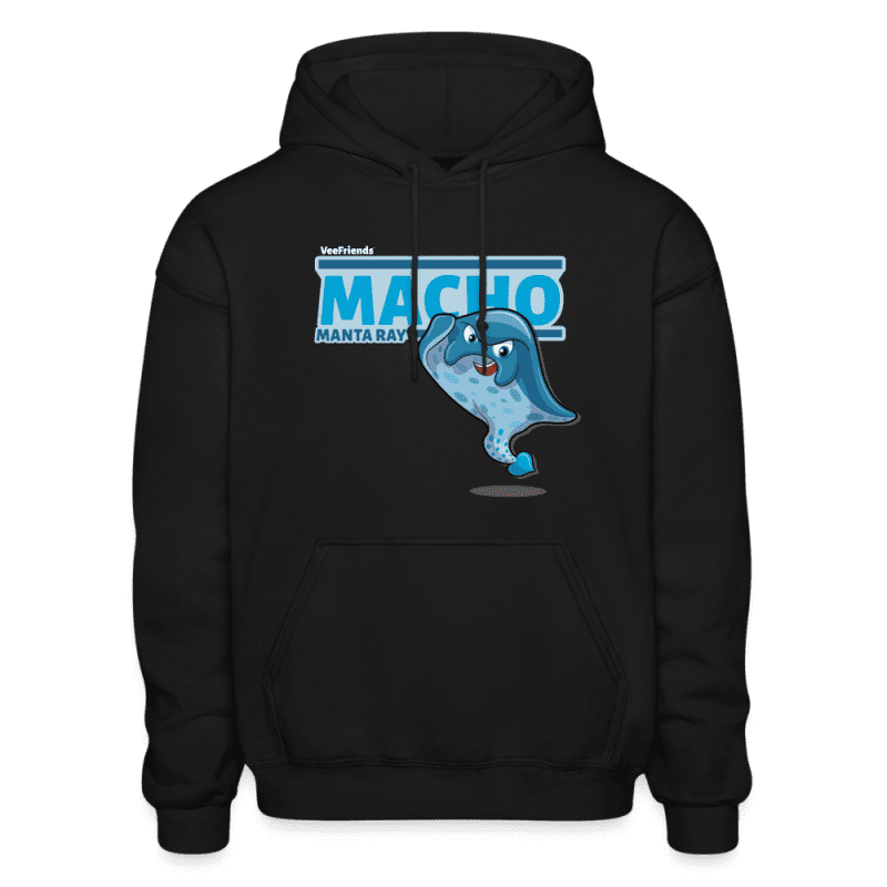 Macho Manta Ray Character Comfort Adult Hoodie - black