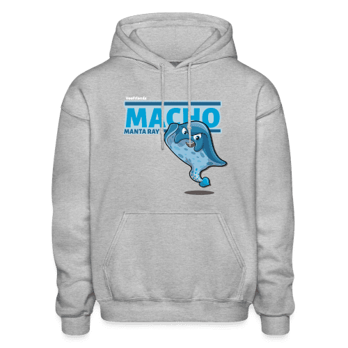 Macho Manta Ray Character Comfort Adult Hoodie - heather gray